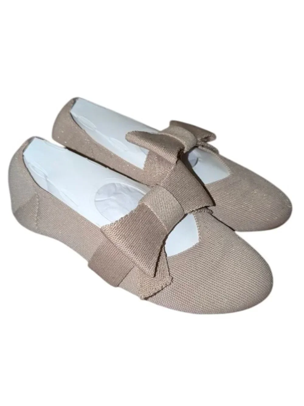 NEW Mia Kids Knit Sparkle Glitter Bow Ballet Flat Slip On Mary Jane Dress Shoes